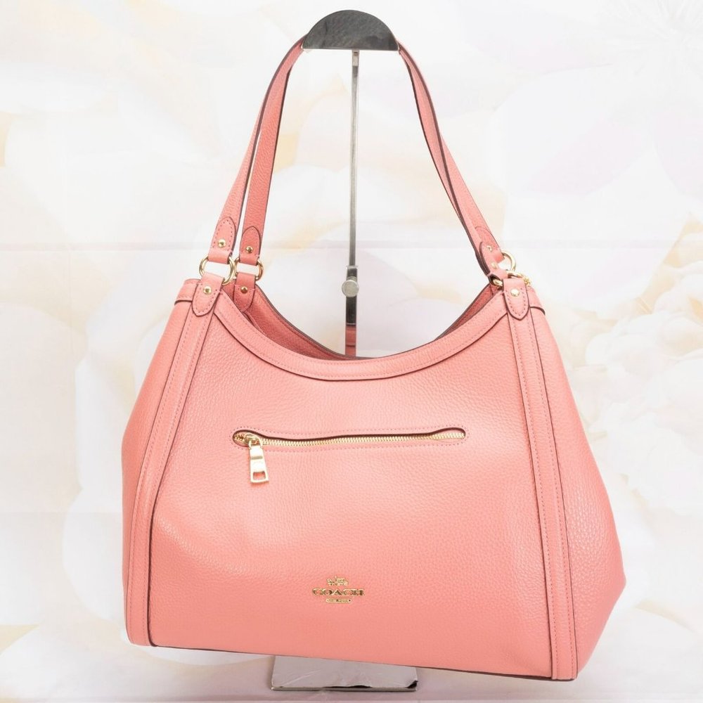 Coach Kristy Taffy Pebbled Leather Shoulder Tote Handbag Purse W/Pocket